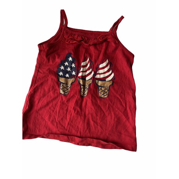 Healthtex Toddler Girls Sz 3T Outfit Red Tank Top Black Pants Ice Cream Graphic - Picture 2 of 6